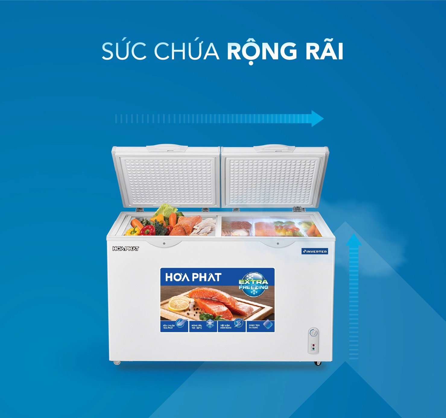Tủ bảo quản 1 ngăn Hòa Phát Inverter 352L HPF- AD8352